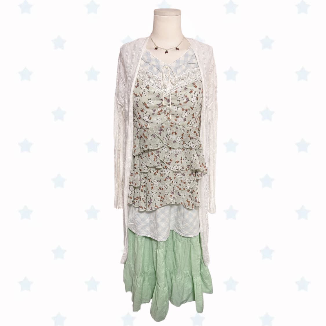 코코모리 빈티지 메론소다맛 핀터깔 페어리 대장 캉캉스커트 코디세트 상품이미지1