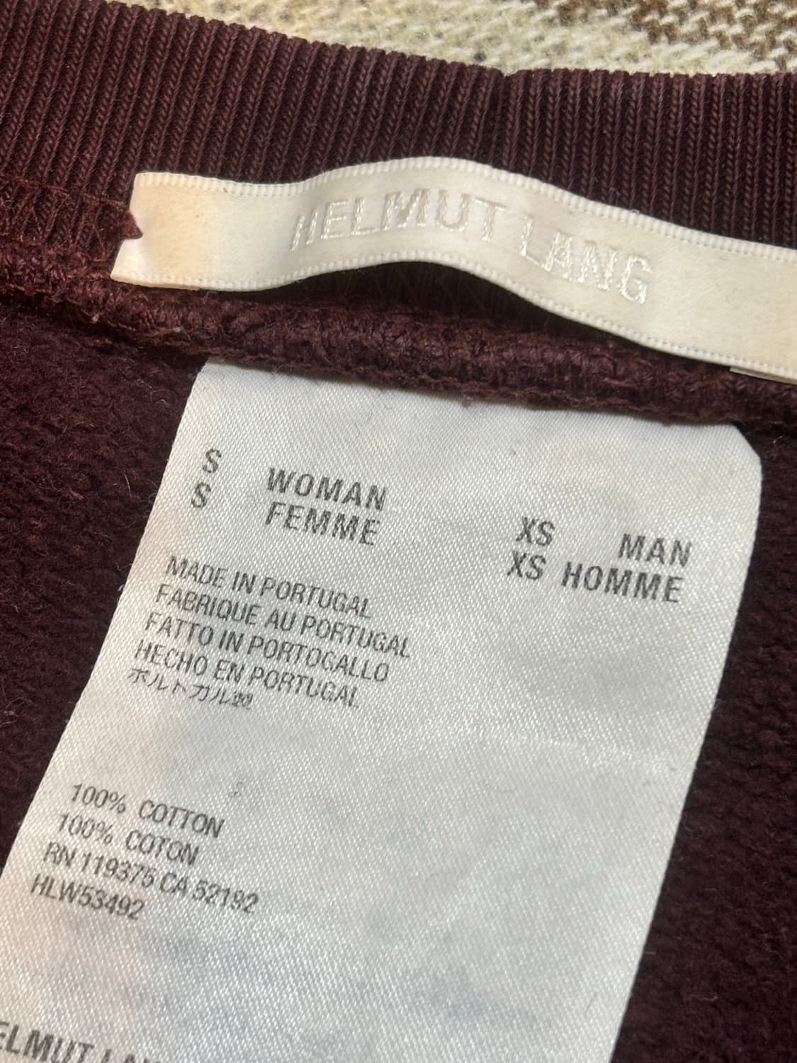 헬무트 랭 자수 로고 스웻 셔츠 크림슨 나이트 상품이미지7