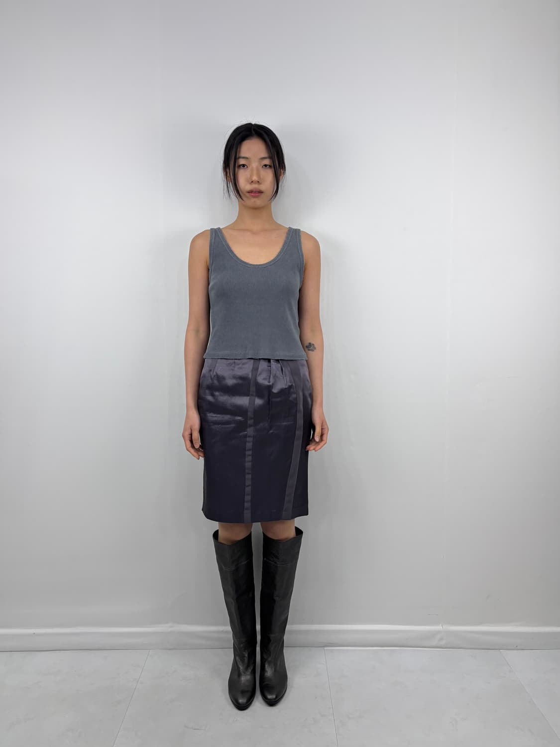 DUAL STRIPE PURPLE MIDI SKIRT 상품이미지2