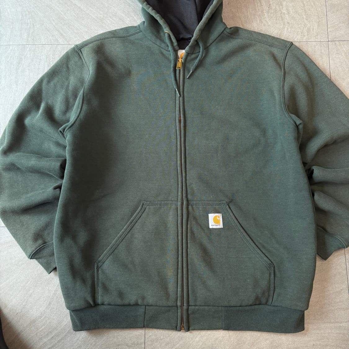 칼하트 정품 써멀 썬 페이딩 그린 후드 집업 상품이미지3