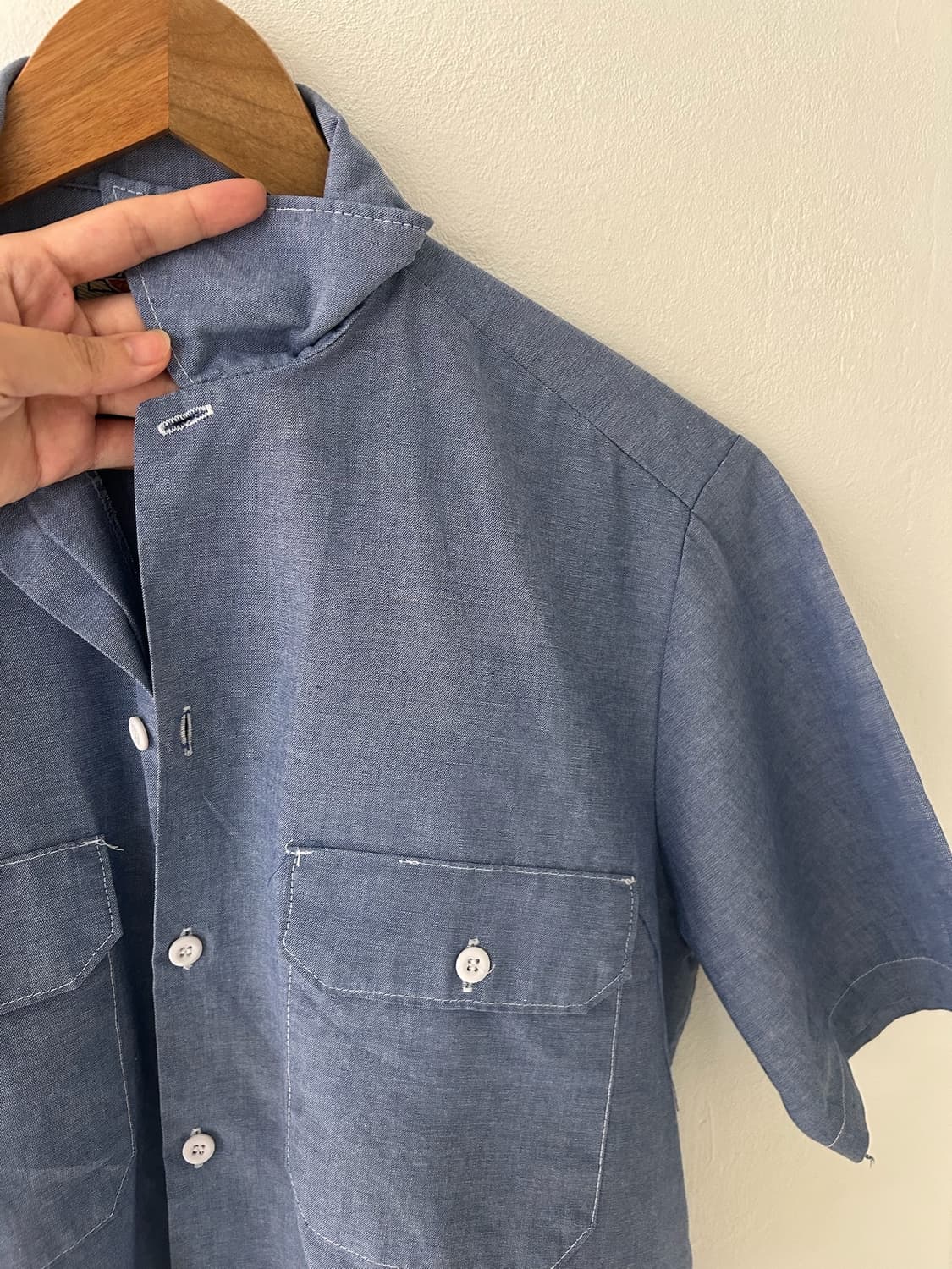 90's Vtg USA Dickies Chambray Work shirt 상품이미지5