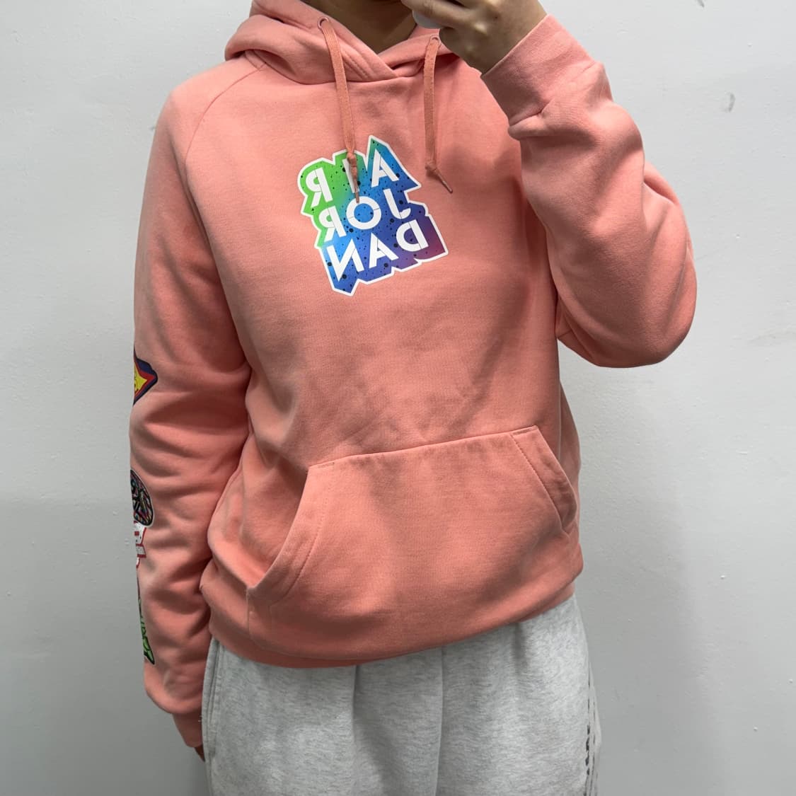 [L] 나이키 에어 조던 코랄핑크 후드티 상품이미지1