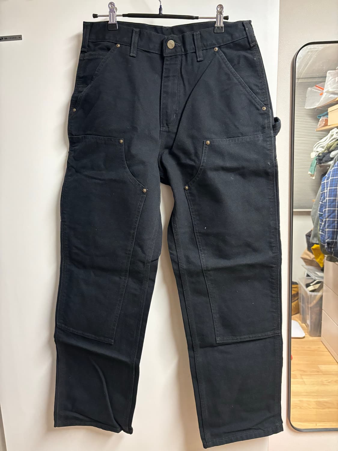 [30X30] 칼하트 더블니 워크팬츠 블랙 상품이미지1