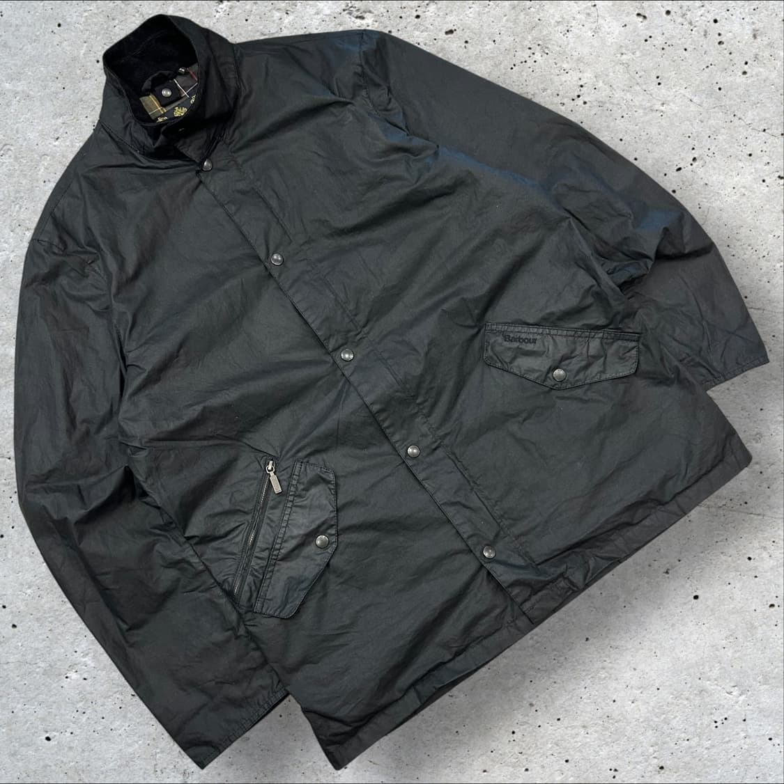 [L] 바버 18AW 라이트웨스트 왁스 자켓 블랙 A446 상품이미지1