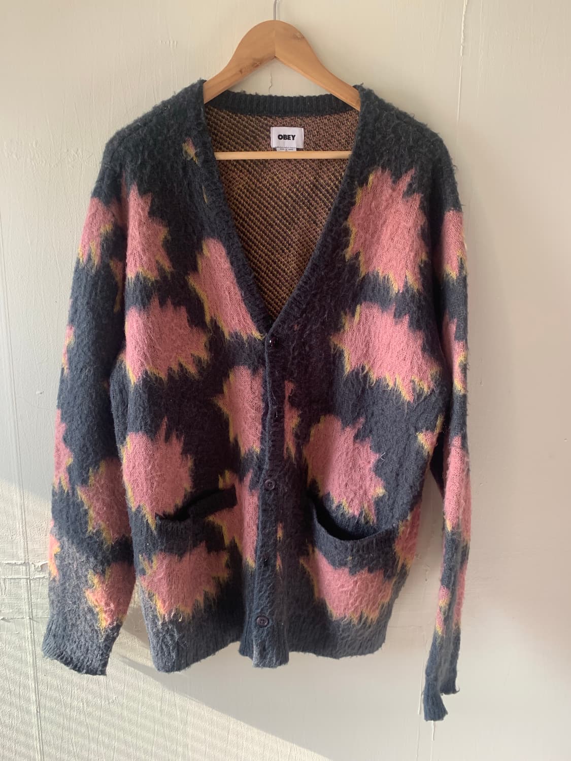 OBEY 패턴 가디건 M 사이즈 상품이미지1