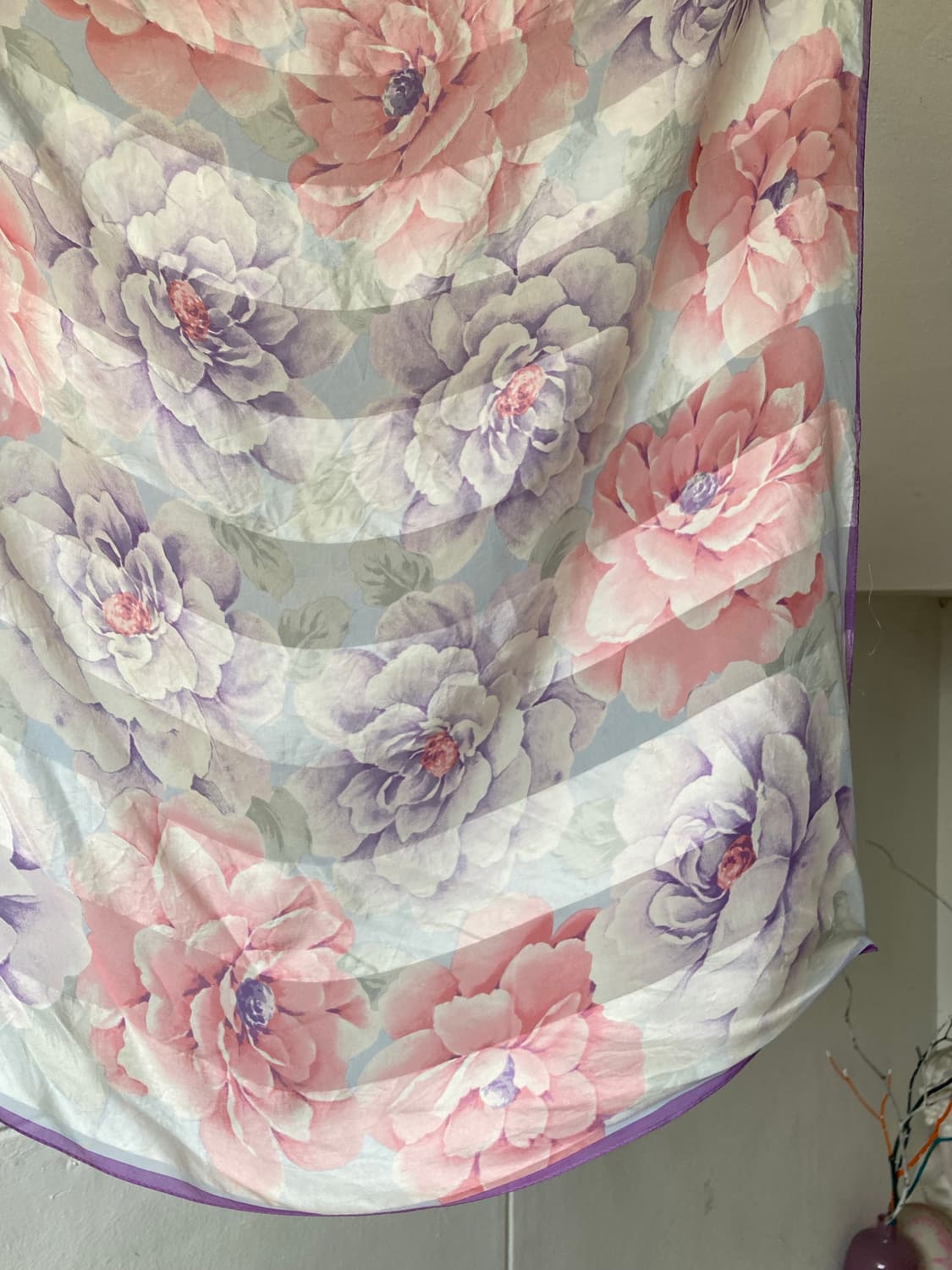 빈티지 플라워 스트라이프 스카프 상품이미지3