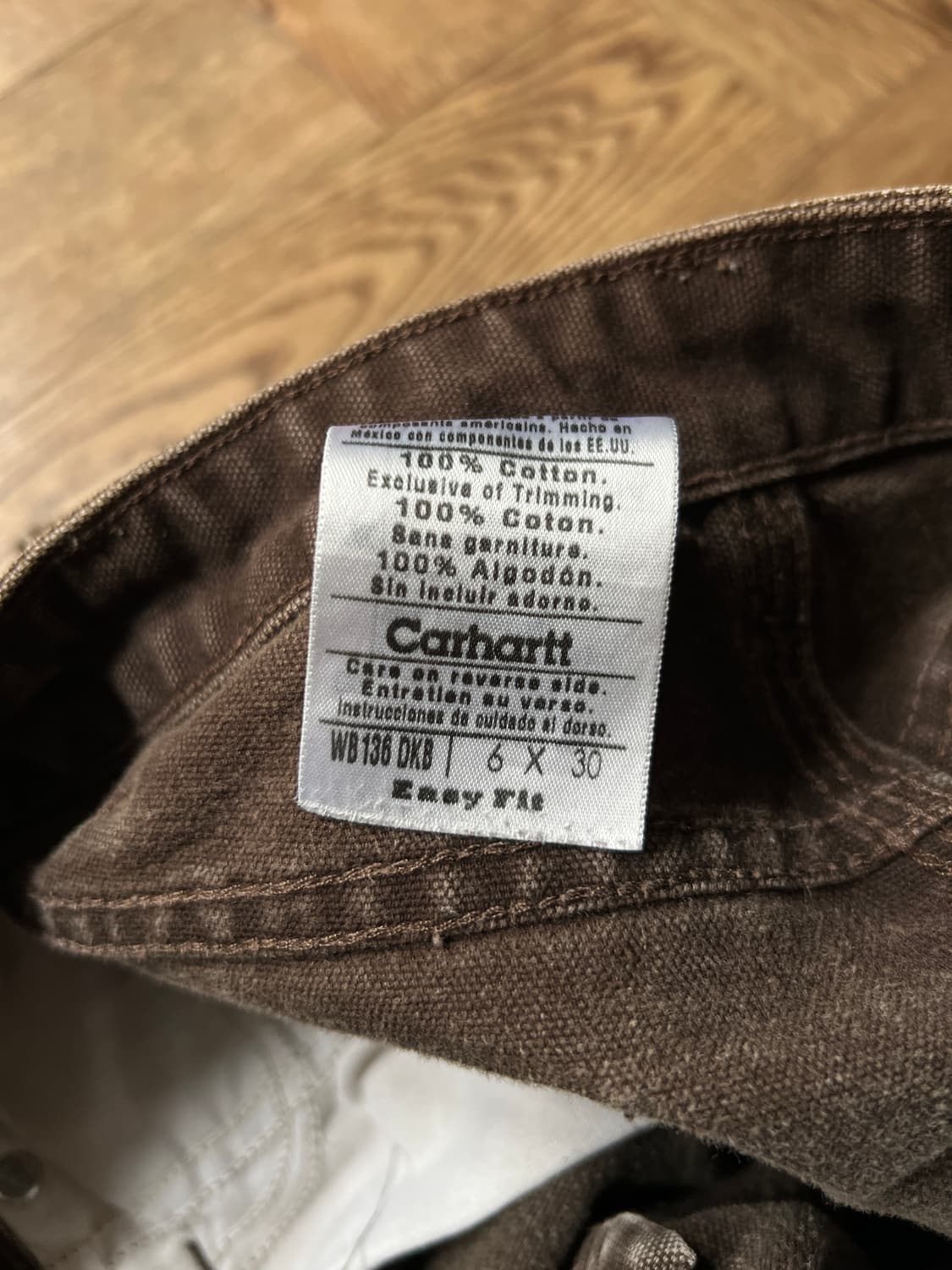 [28]칼하트 USA 빈티지 페이딩 다크브라운 더블니 워크 팬츠 상품이미지9