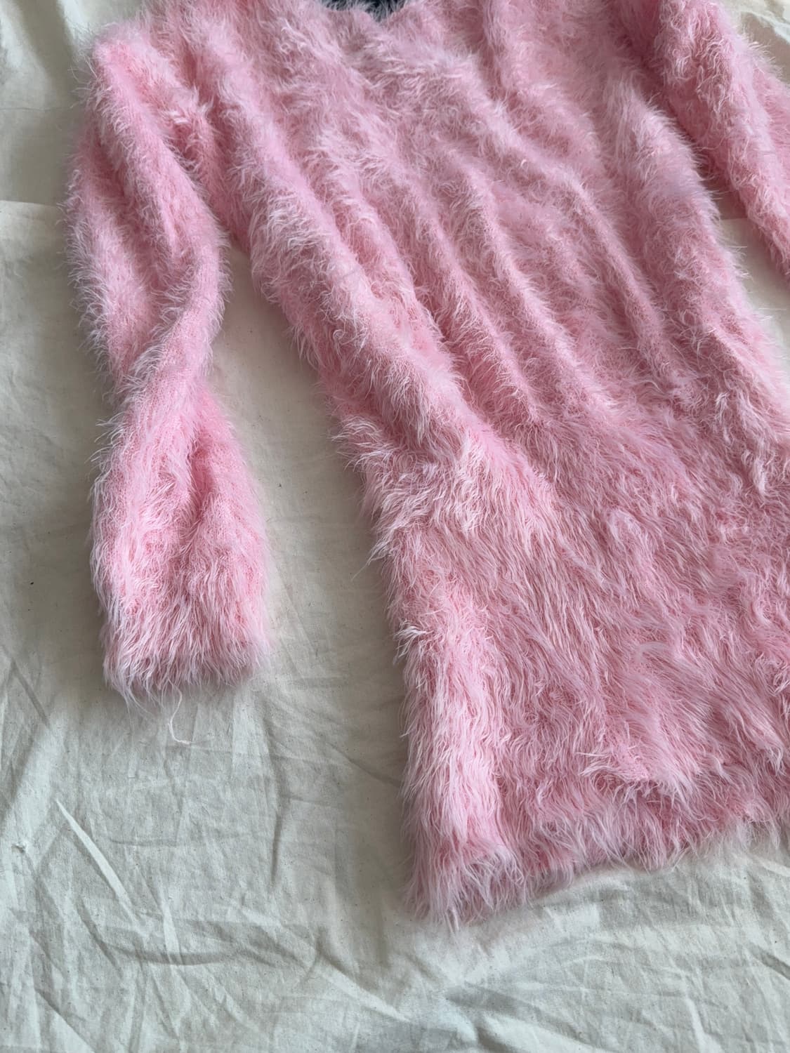 딸기우유 러블리 로걀 오네갸루 폭닥 퍼 원피스 상품이미지2