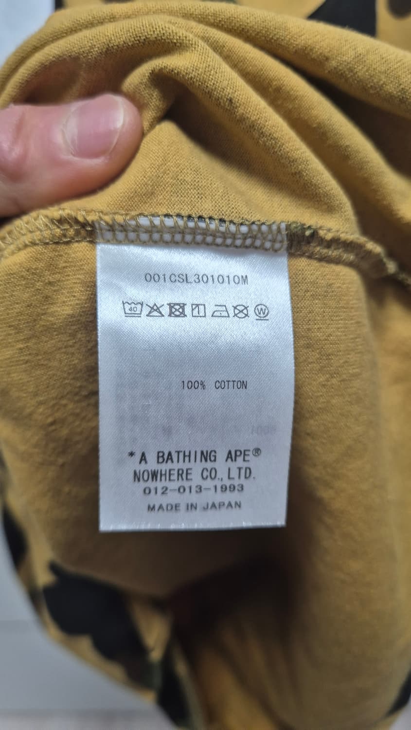 베이프 퍼스트 카모 컬리지 티셔츠 옐로우 xl 상품이미지3