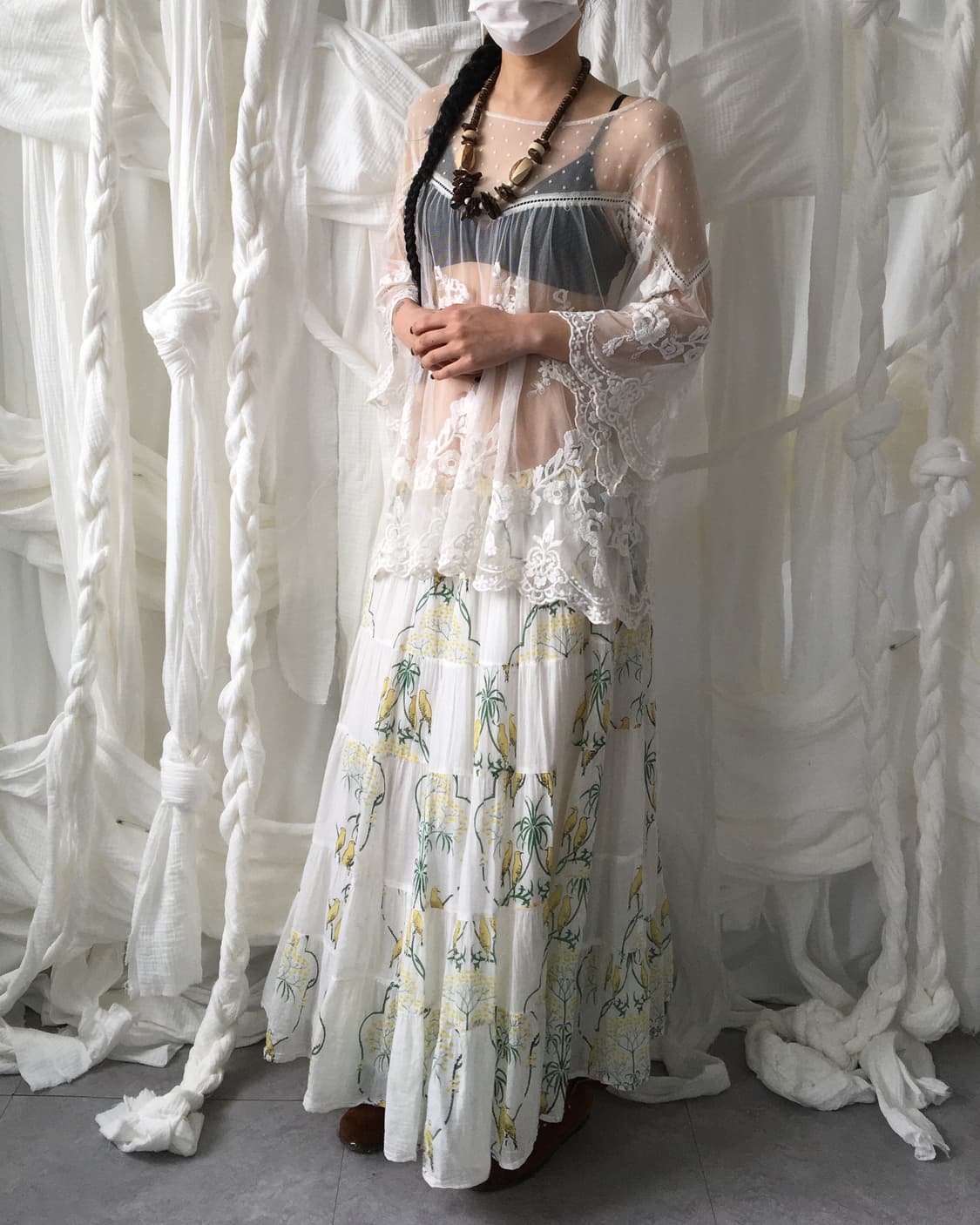 Ornament pattern lace layer blouse 상품이미지9