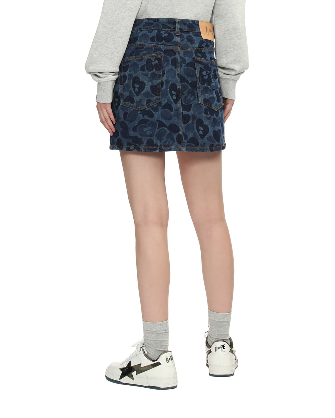 (오더) 베이프 APEE 25SS 카모 데님 스커트 상품이미지3