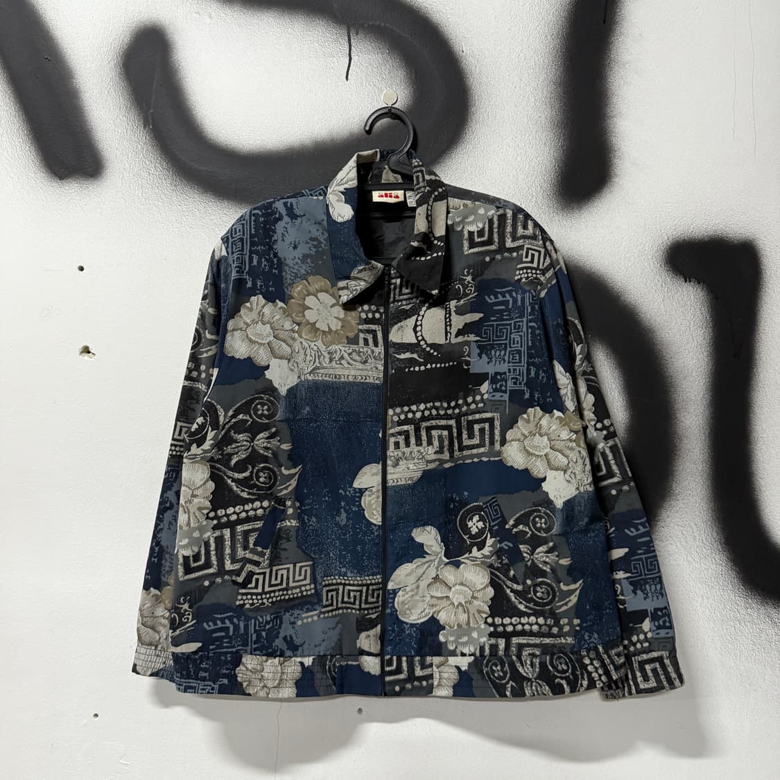 VTG 빈티지 그리스 에스닉 바로크 풀 패턴 우븐 집업 자켓 상품이미지1