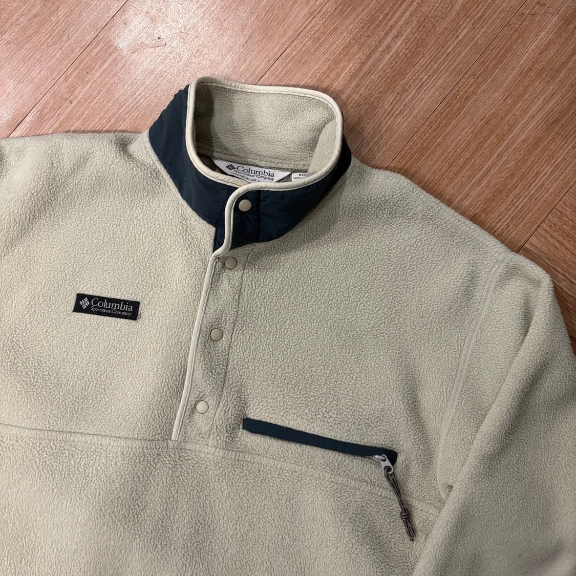 90s 컬럼비아 헬베티아 ll 하프 스냅 플리스 풀오버 상품이미지2