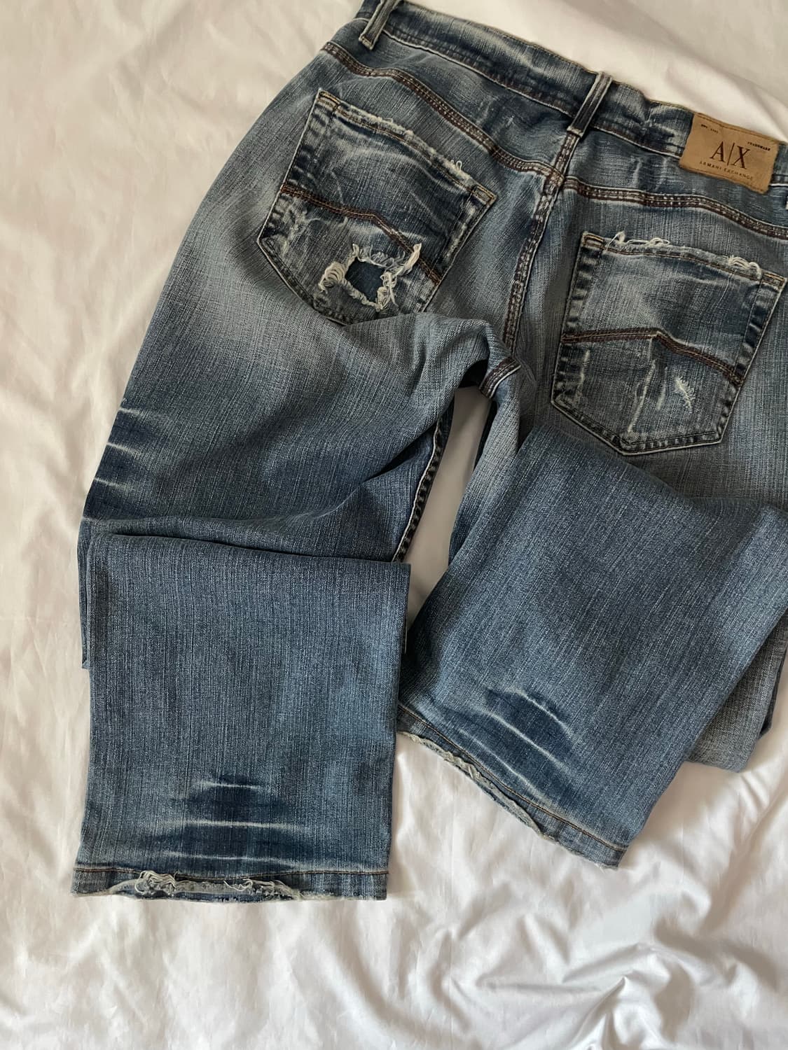 빈티지 y2k 아르마니 데미지 워싱 데님팬츠 상품이미지1