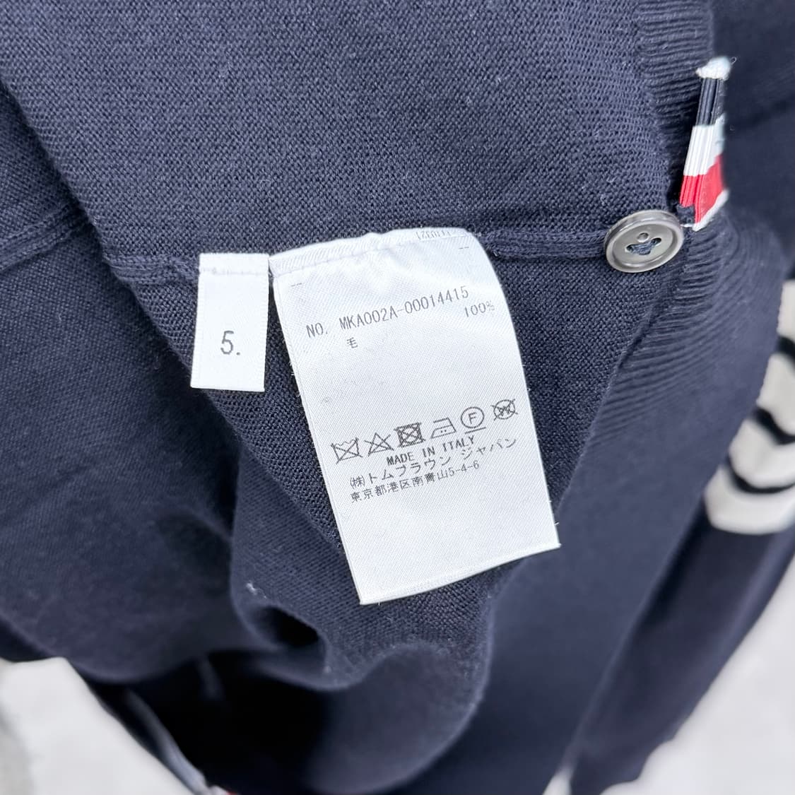 [S+급/5] 톰브라운 사선완장 메리노 울 니트 네이비 상품이미지7