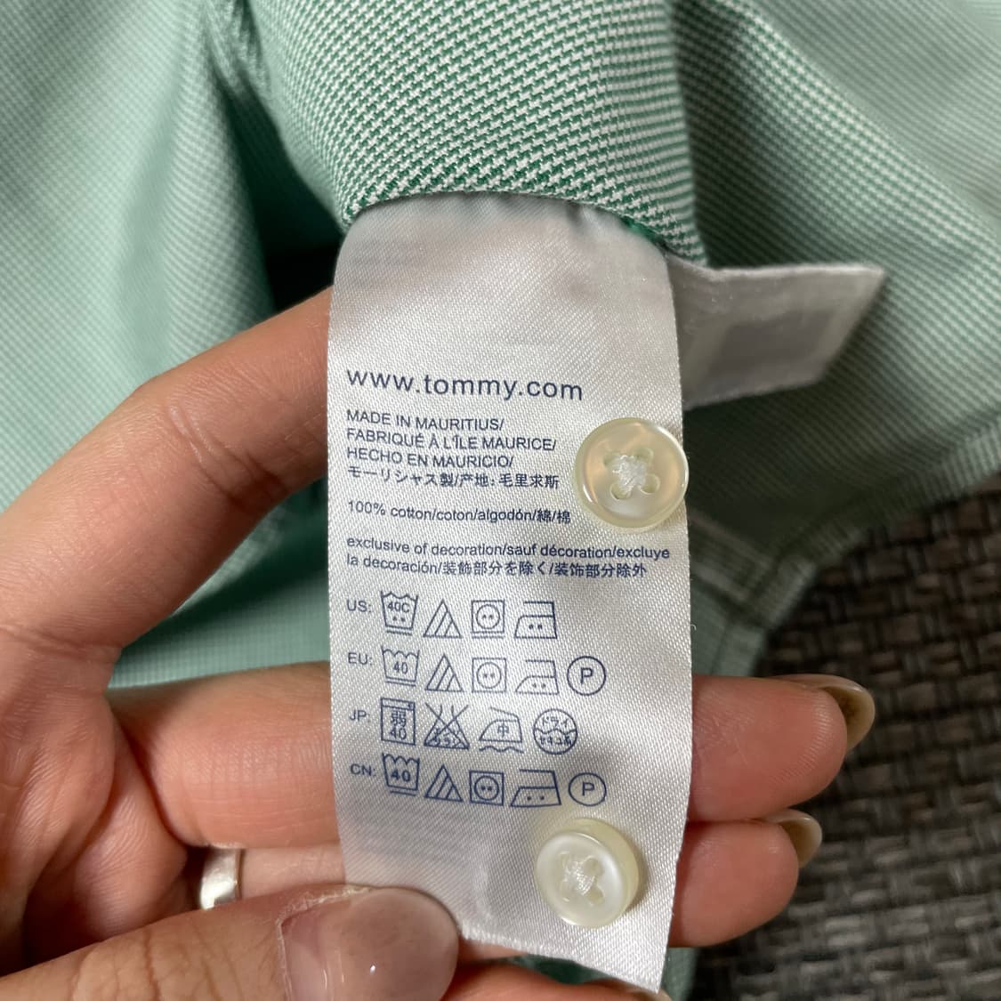 타미힐피거 그린 마이크로 패턴 긴팔 셔츠 커스텀핏 M 상품이미지6