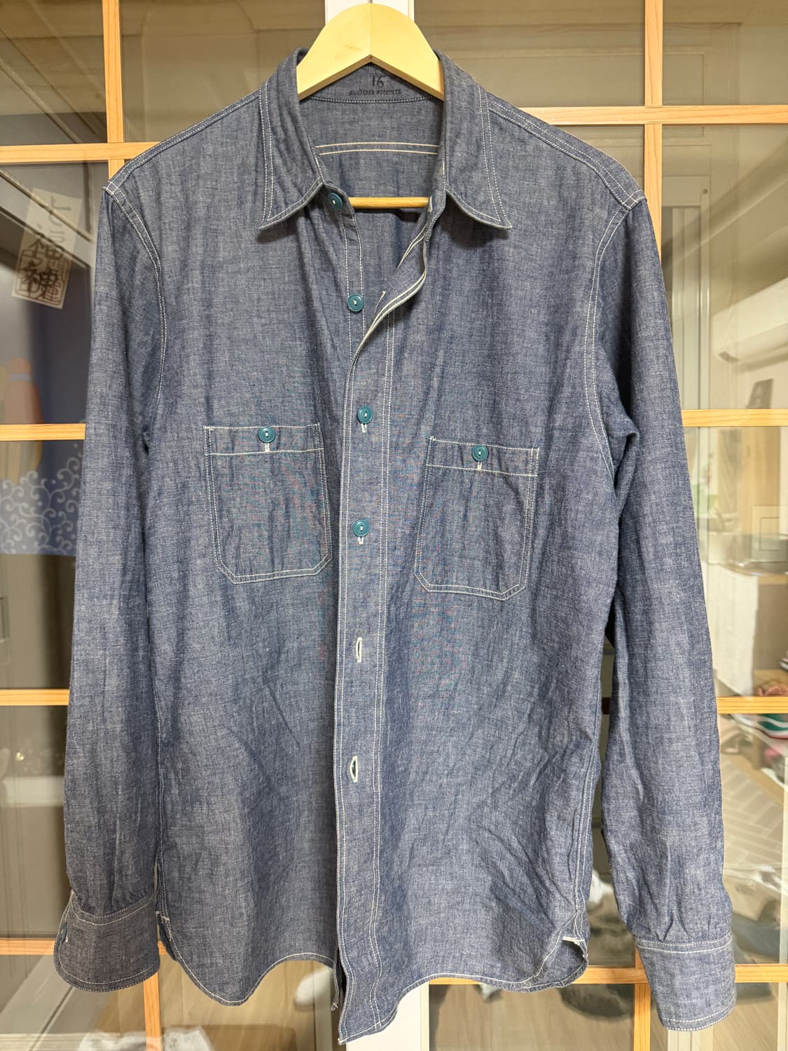 엣라코 타임원클로딩 샴브레이 셔츠 16 사이즈 상품이미지1