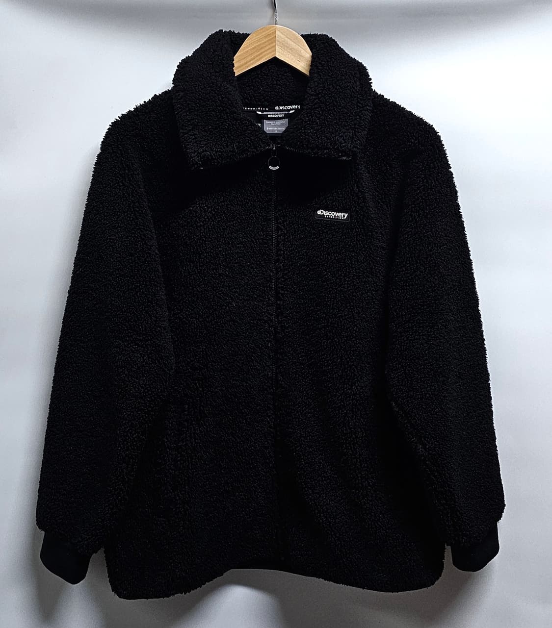 디스커버리 검정색 뽀글이 플리스 집업 95 상품이미지1
