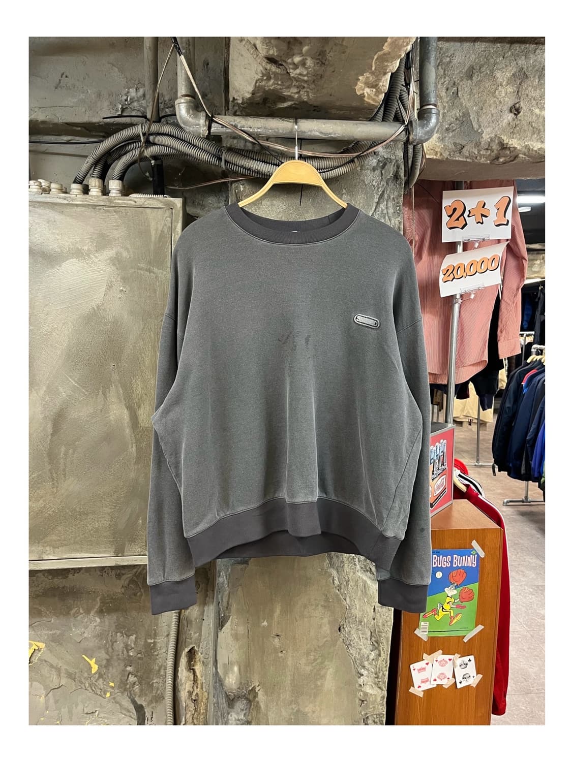 솔리드옴므 맨투맨 차콜 105 #csz3247 상품이미지1