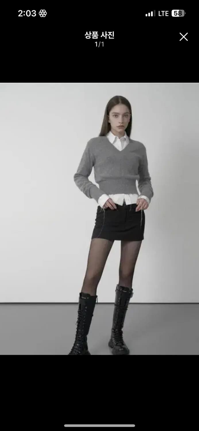 보헤미안서울 보헴서 핀스트라이프 미니스커트 M 상품이미지1