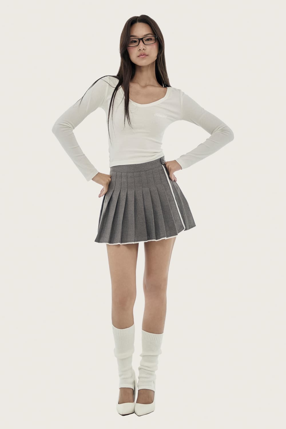 클리시어 Crepe lace pleated skirt🪽 상품이미지1