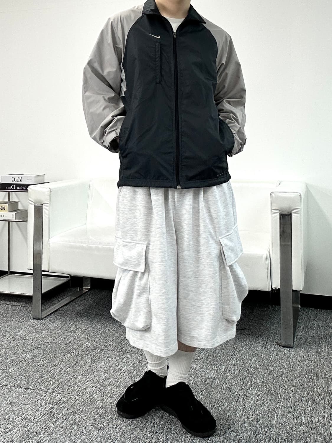 나이키 올드스쿨 배색 바람막이 자켓 L 상품이미지3
