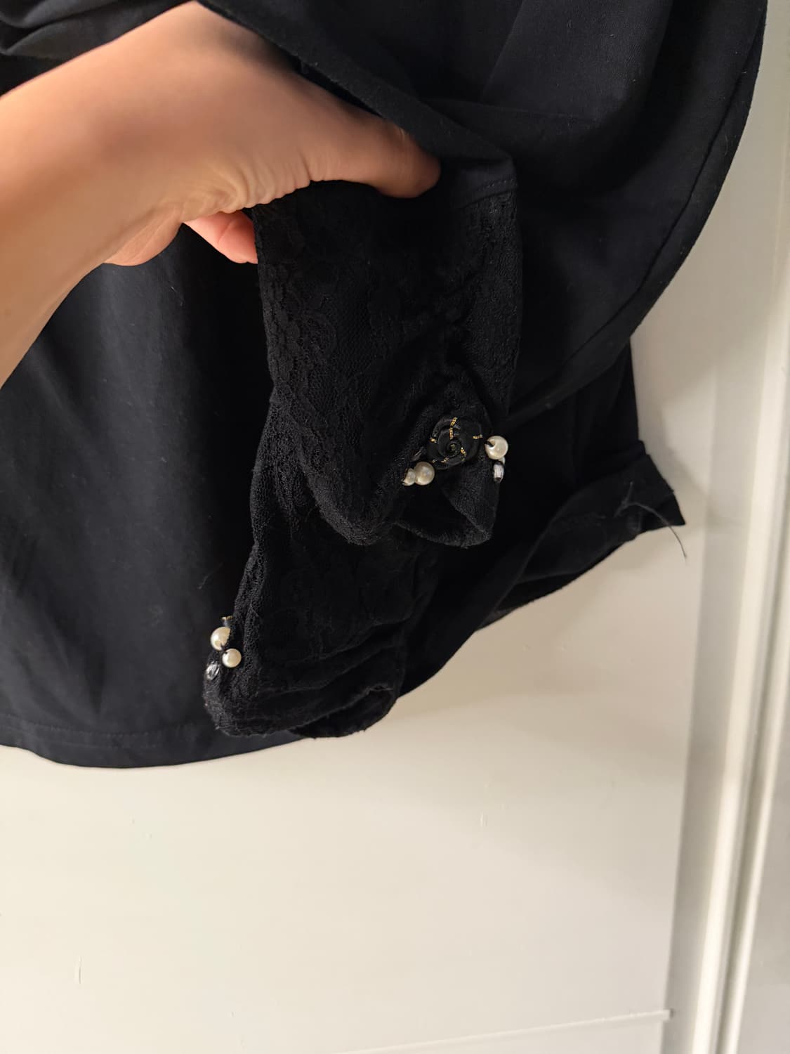 일본빈티지 엑시즈팜 블랙 레이스 터틀넥 롱슬리브 상품이미지7