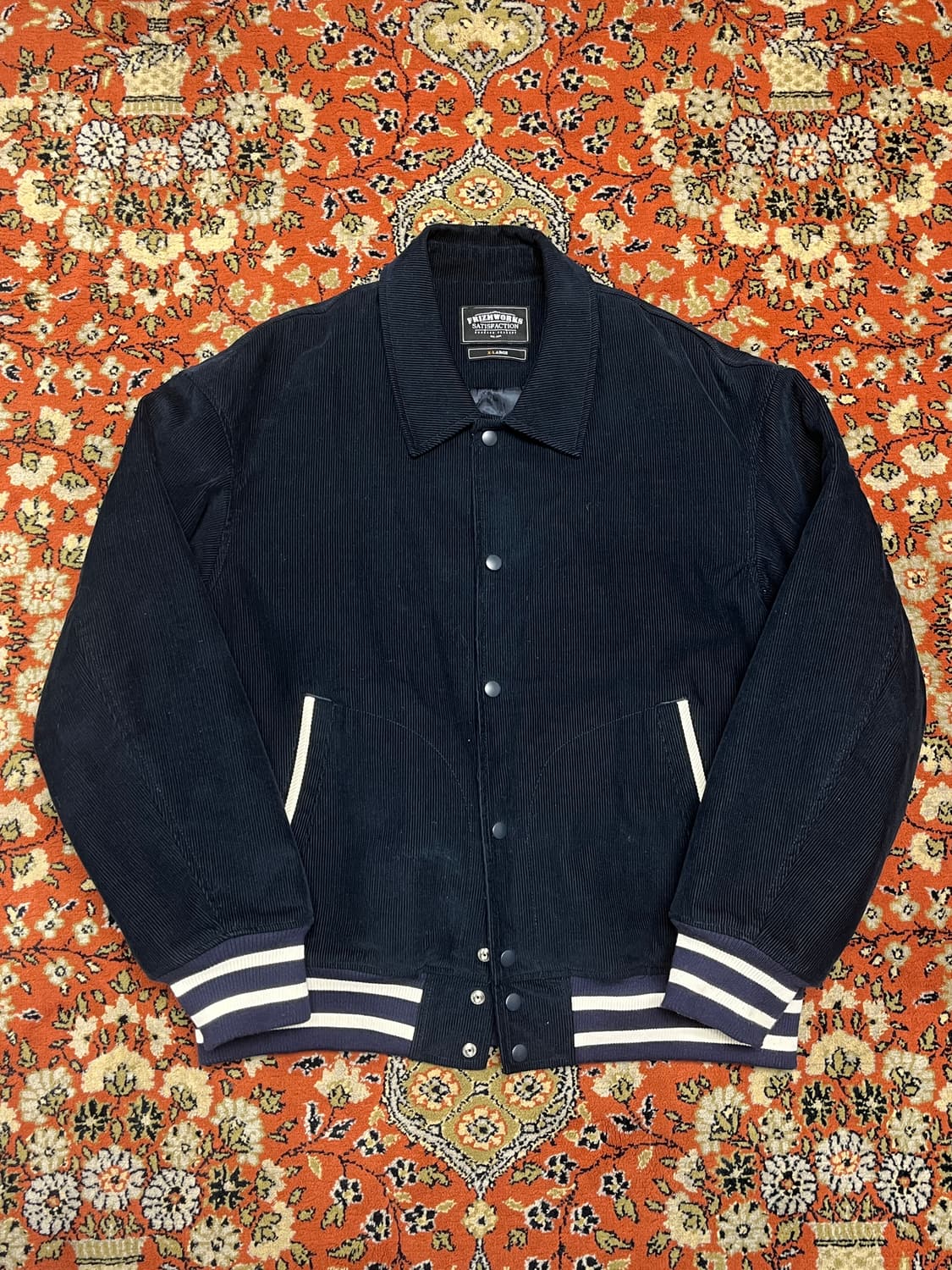 [XL] 프리즘웍스 코듀로이 바시티 자켓 네이비 상품이미지1