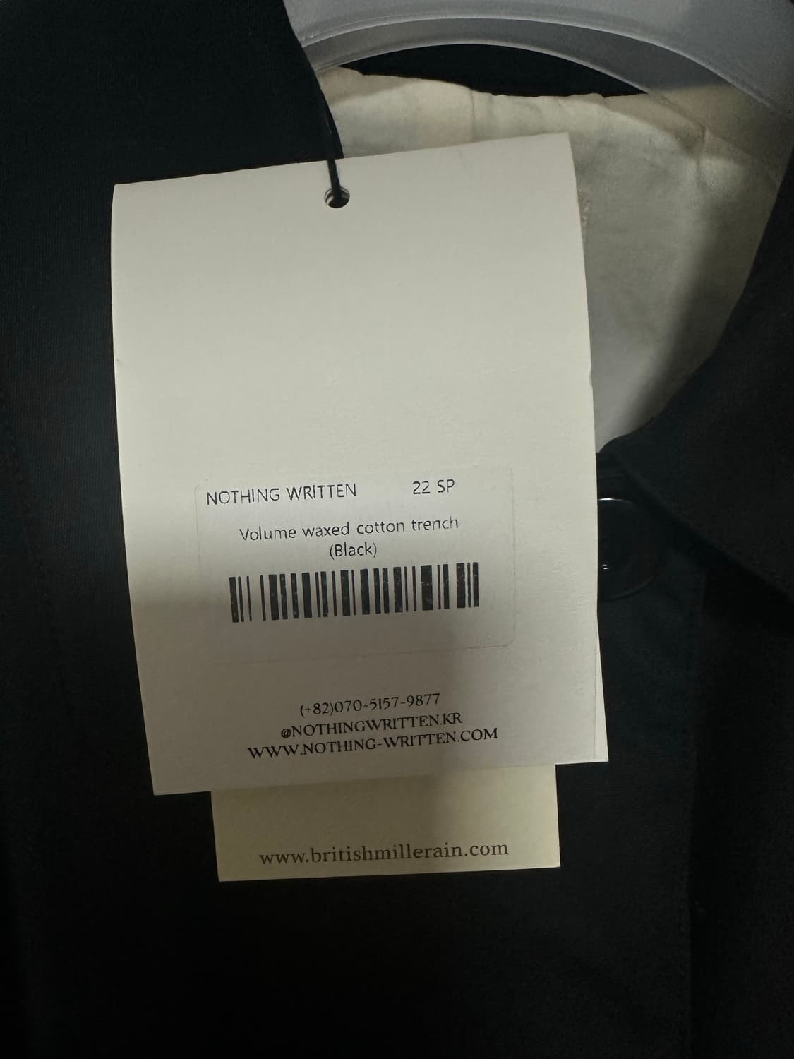 낫띵리튼 Volume waxed cotton trench (Black) 상품이미지3