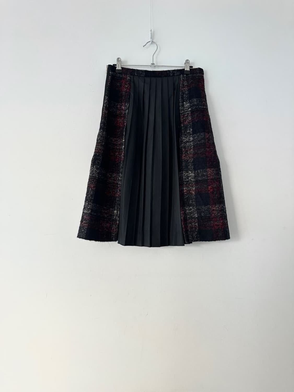 Check ruffle pleats layered skirt  상품이미지1