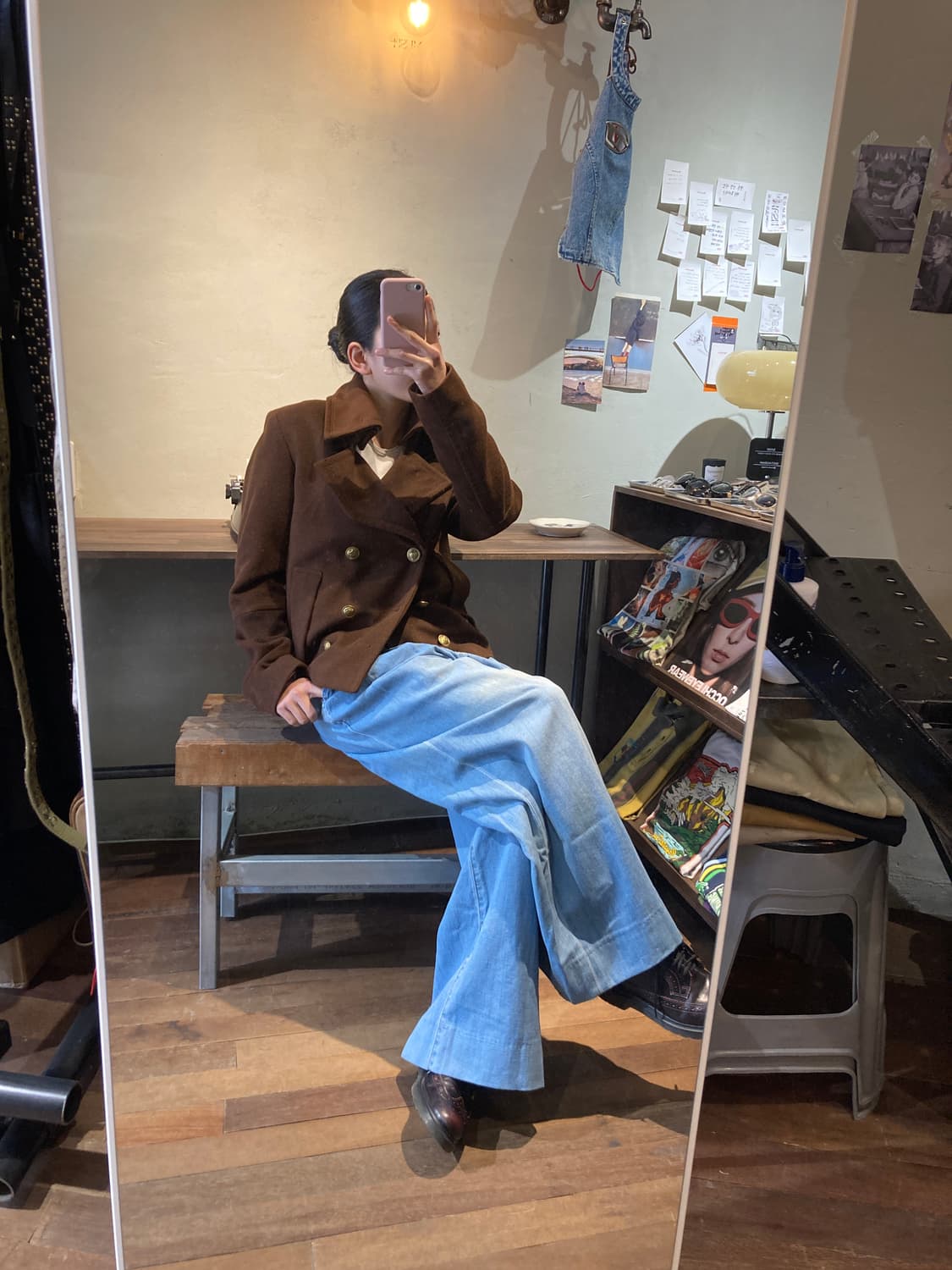 브라운 탈부착 금장 재킷  상품이미지2