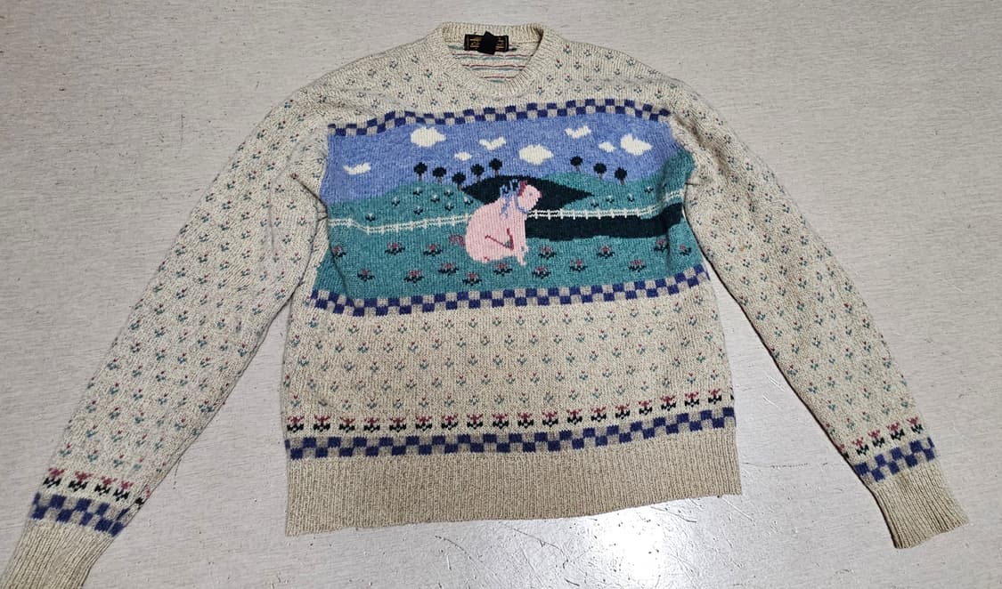 에디바우어 80's 빈티지 니트/pig 상품이미지2