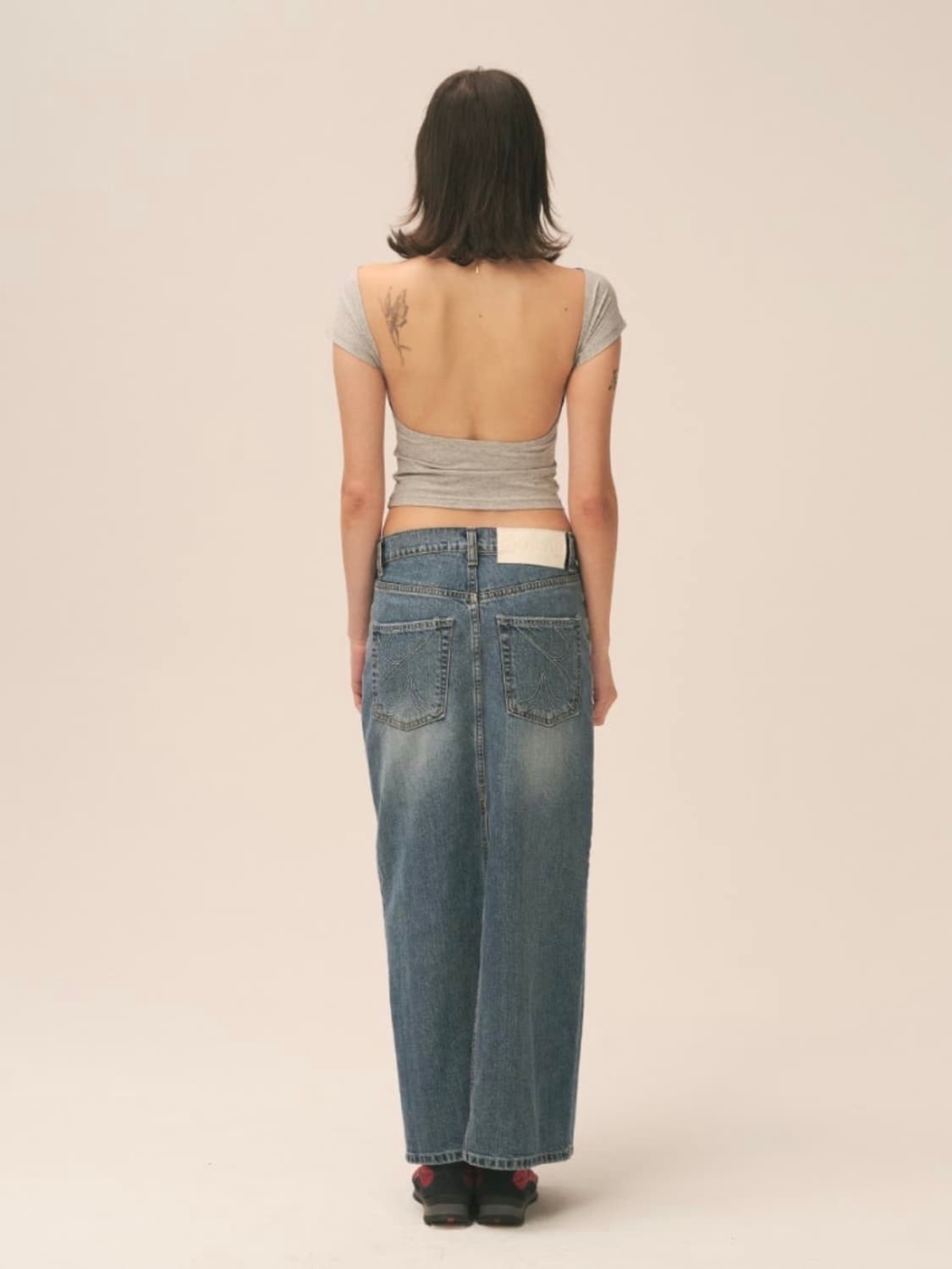 글로니 미드라이즈 데님 롱스커트 s/m 상품이미지2