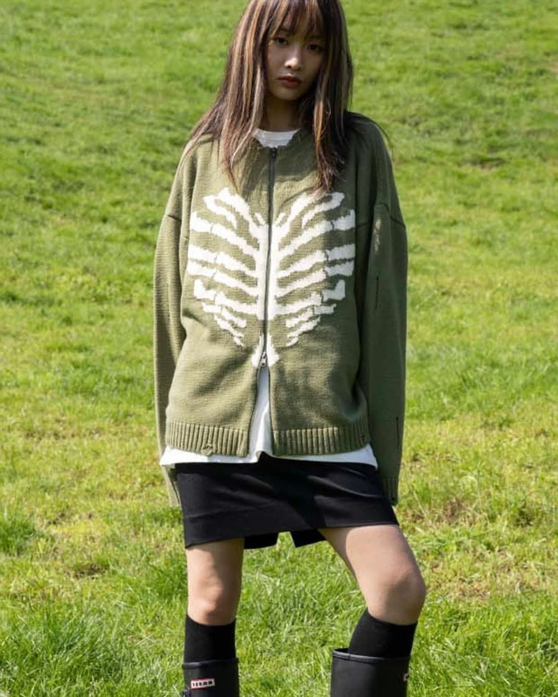 엑스톤즈 보운 니트 집업 상품이미지1