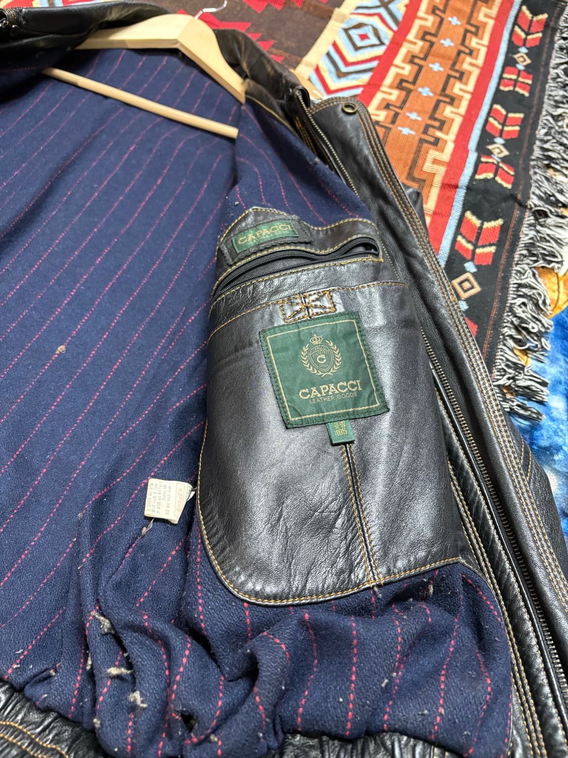 CAPACCI A-1 스트치 양가죽 레더자켓 상품이미지5