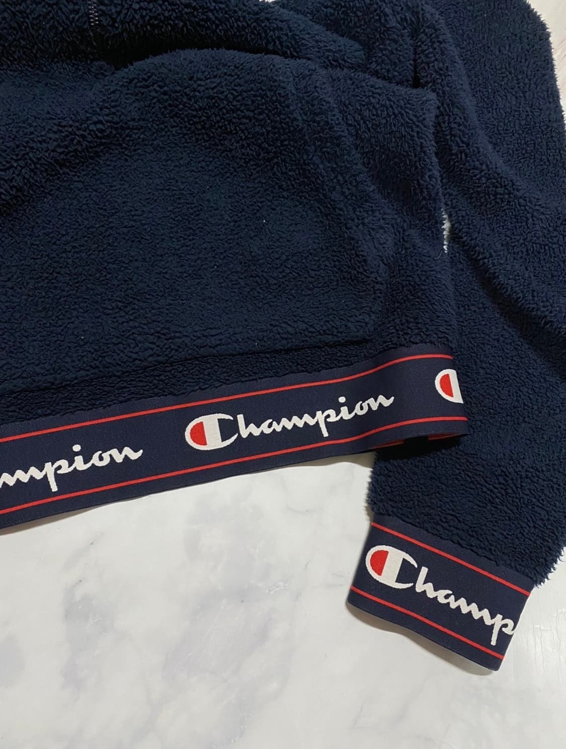 챔피온 양털 뽀글이 아노락 네이비 100 상품이미지4