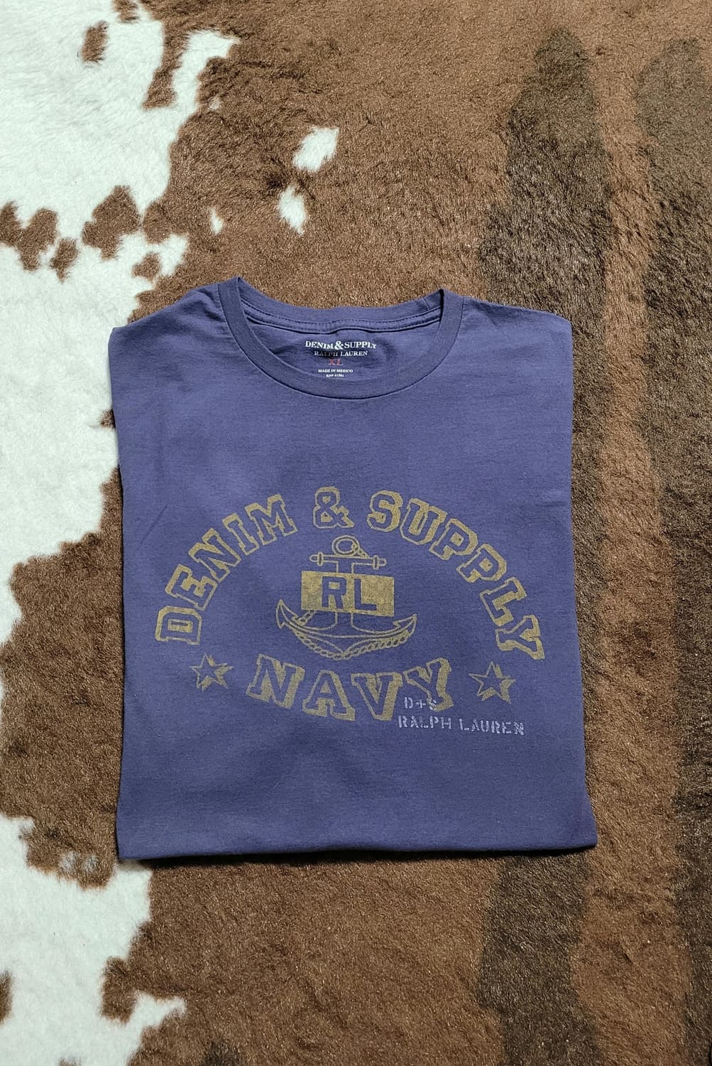 폴로 데님앤서플라이 남성용 톤다운 블루 라운드 티(XL) 상품이미지1