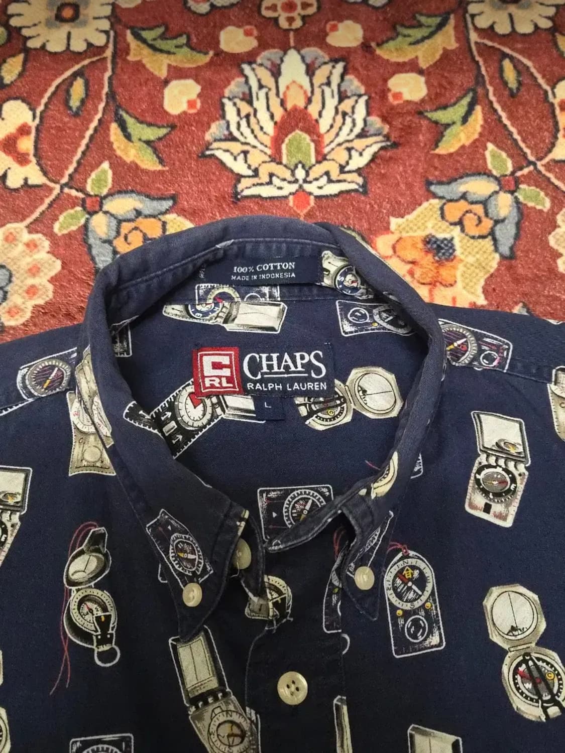 Chaps (챕스 랄프로렌) 나침반 패턴 셔츠 L 상품이미지3