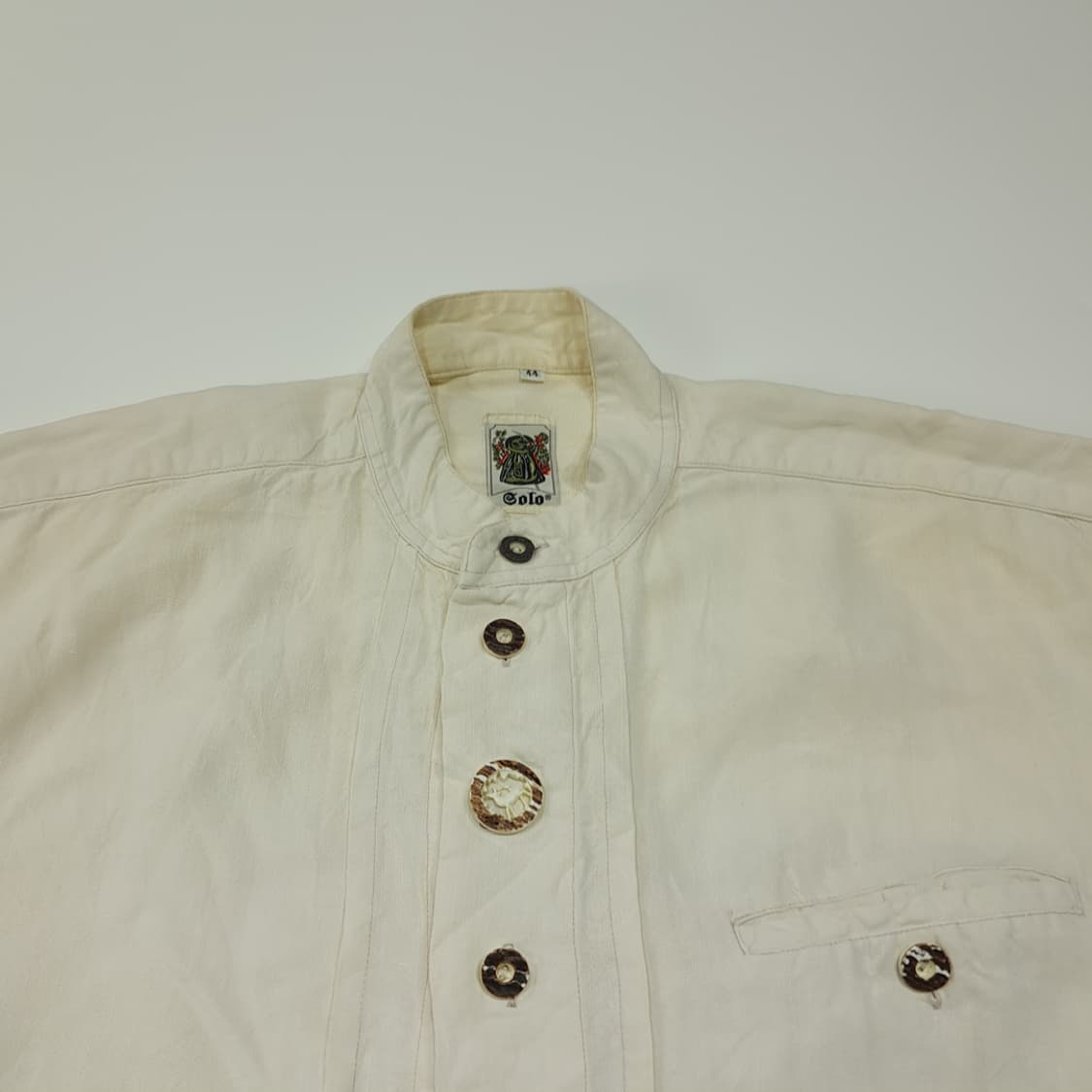 CL876 2XL Solo 80s 독일 트라흐텐 바바리안 린넨 알펜 셔 상품이미지2