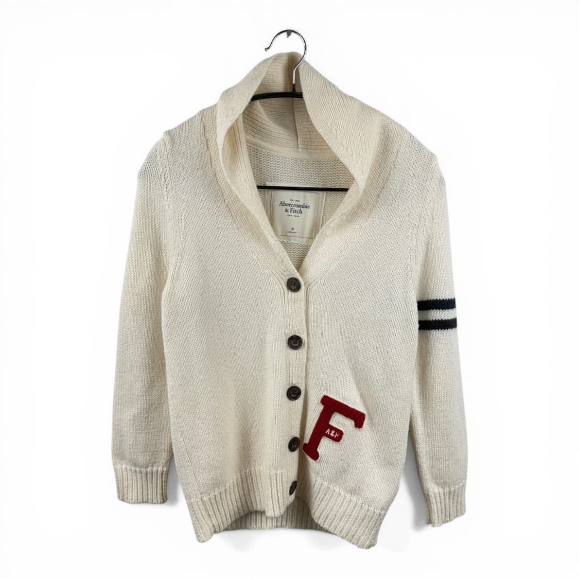 (M) 아베크롬비 숄 카라 가디건 아이보리 상품이미지1