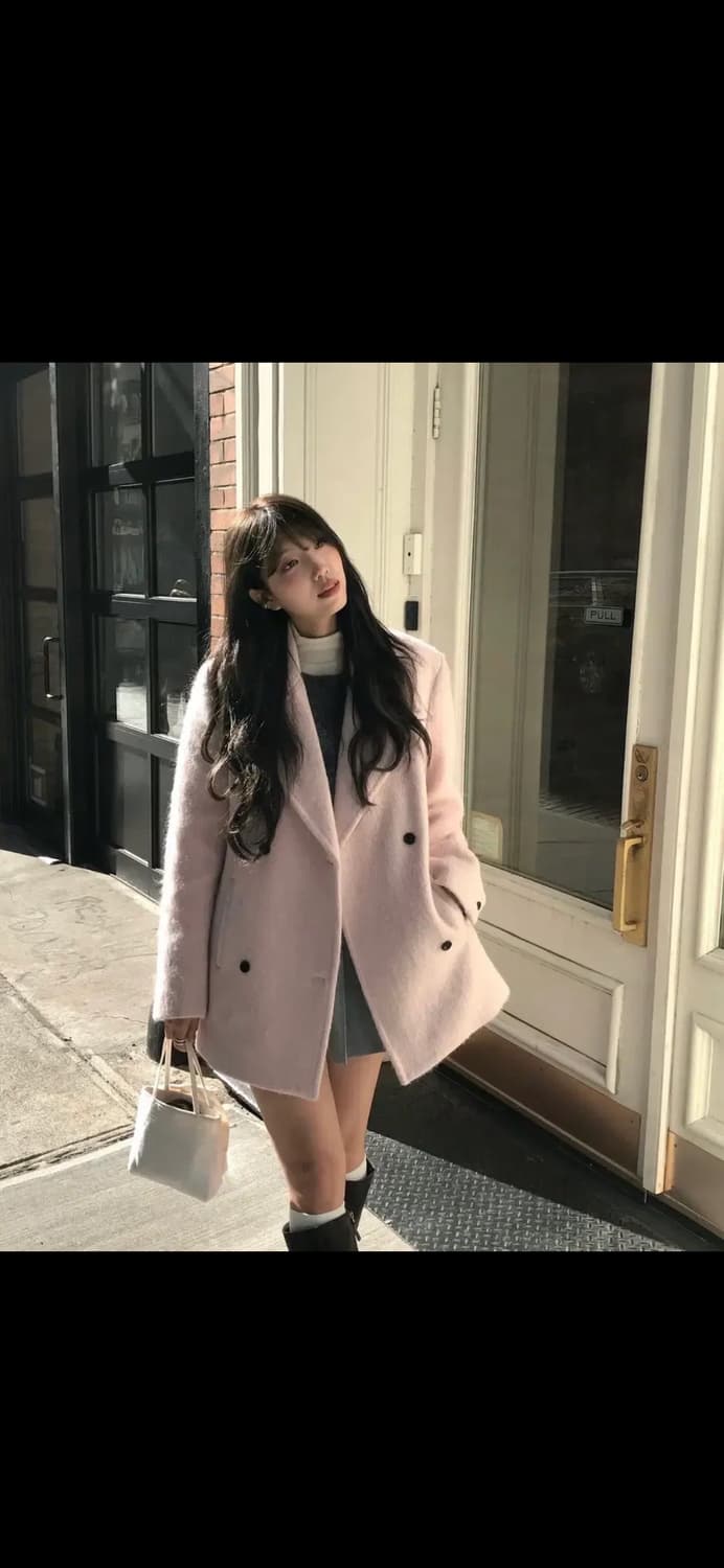 아카이브제이투유 울 하프피 코트 핑크 m 상품이미지4