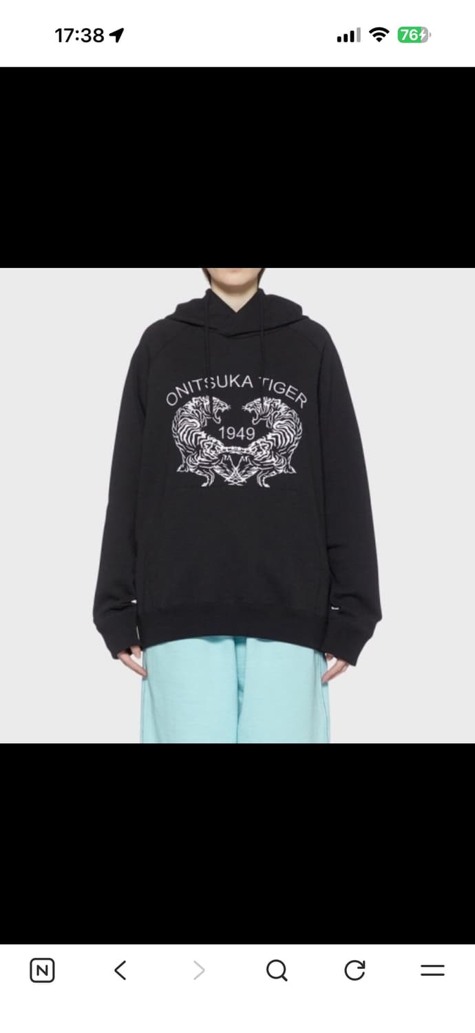 오니츠카 타이거 빈티지 블랙 후드티 상품이미지1
