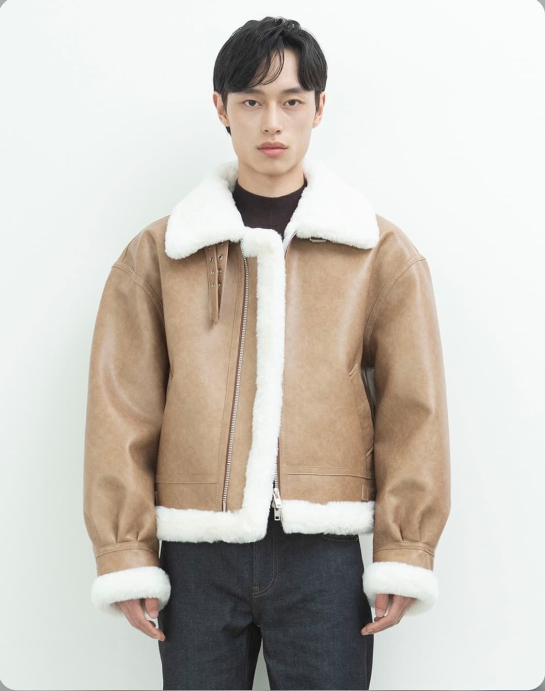 깡스타일리스트 론트 무스탕 블랙 XL 새상품 상품이미지2