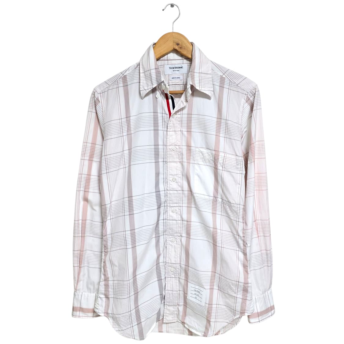 톰브라운 히든삼선 포플린 체크셔츠 상품이미지1