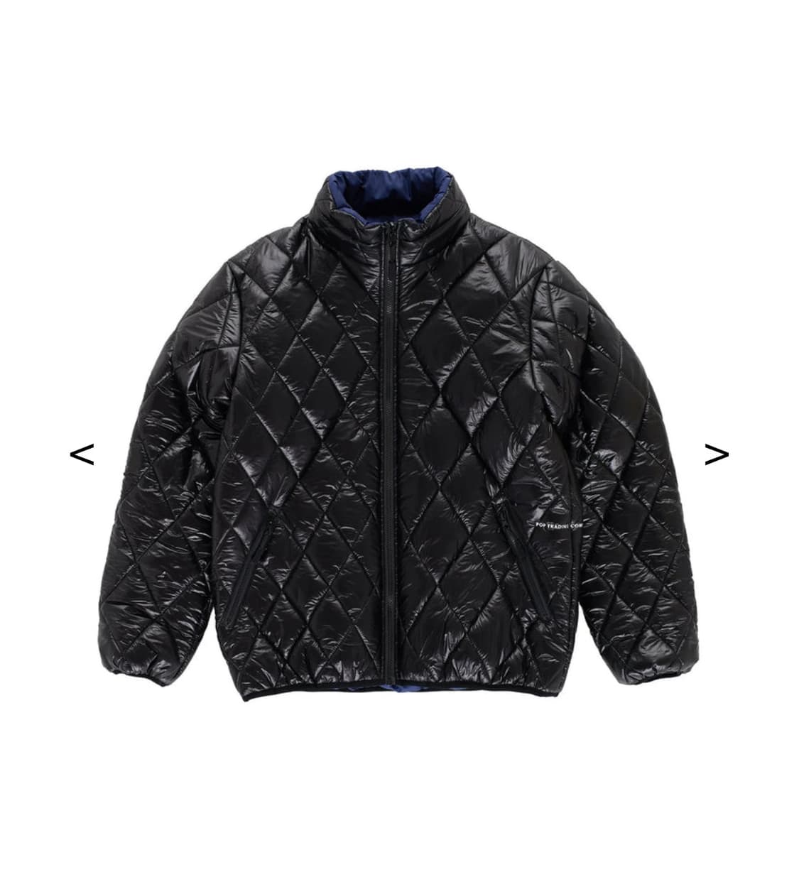 팝트레이딩컴퍼니 리버서블 퀄팅 패딩 블랙/블루 (S) 상품이미지1