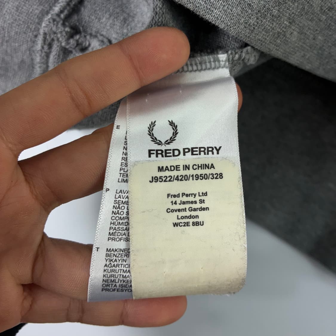 Fred Perry 프래드 페리 팁드 그레이 니트 후드티 상품이미지6