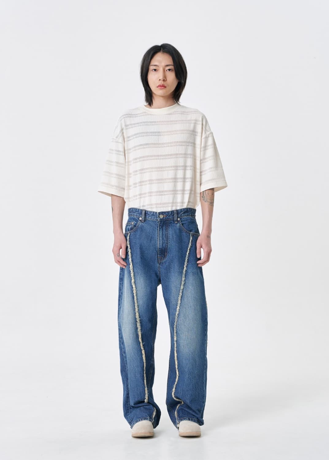노운 wave cut denim pants 상품이미지7