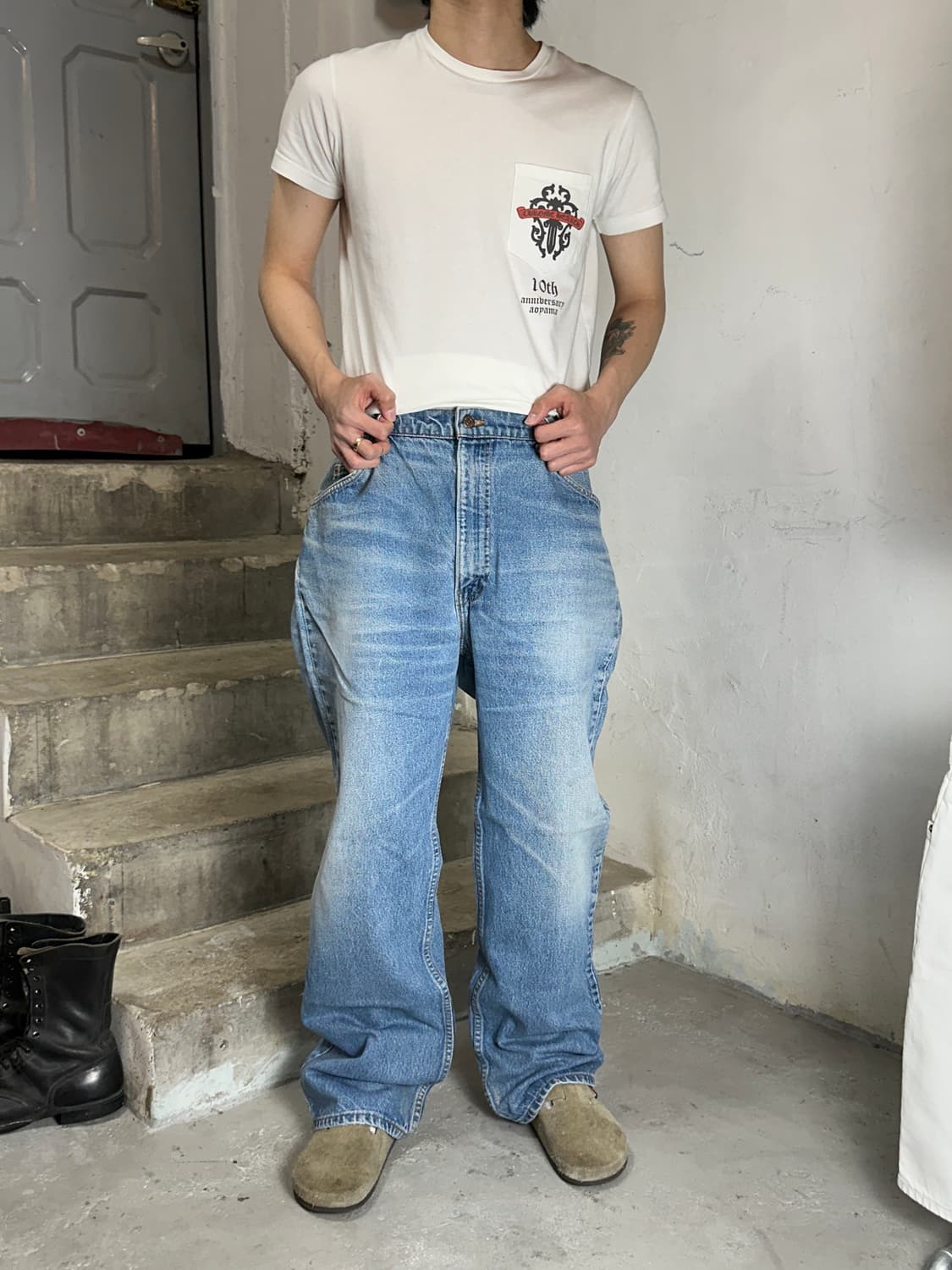 90's USA Made 빈티지 리바이스 517 오렌지탭 부츠컷 플레어진 상품이미지2