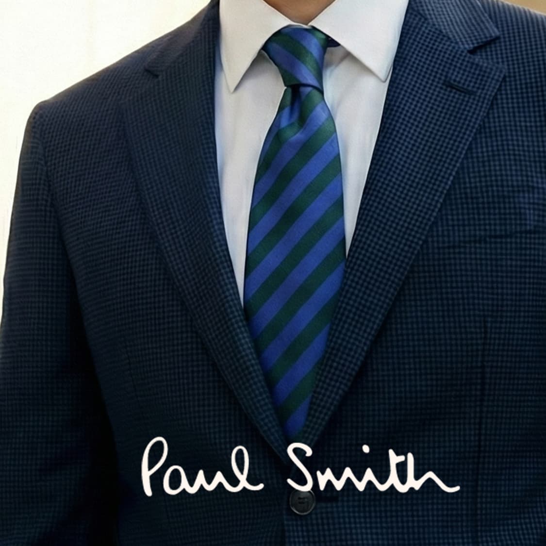 폴 스미스 실크 블루 스트라이프 넥타이 9.6cm A+등급 A19236
 상품이미지1