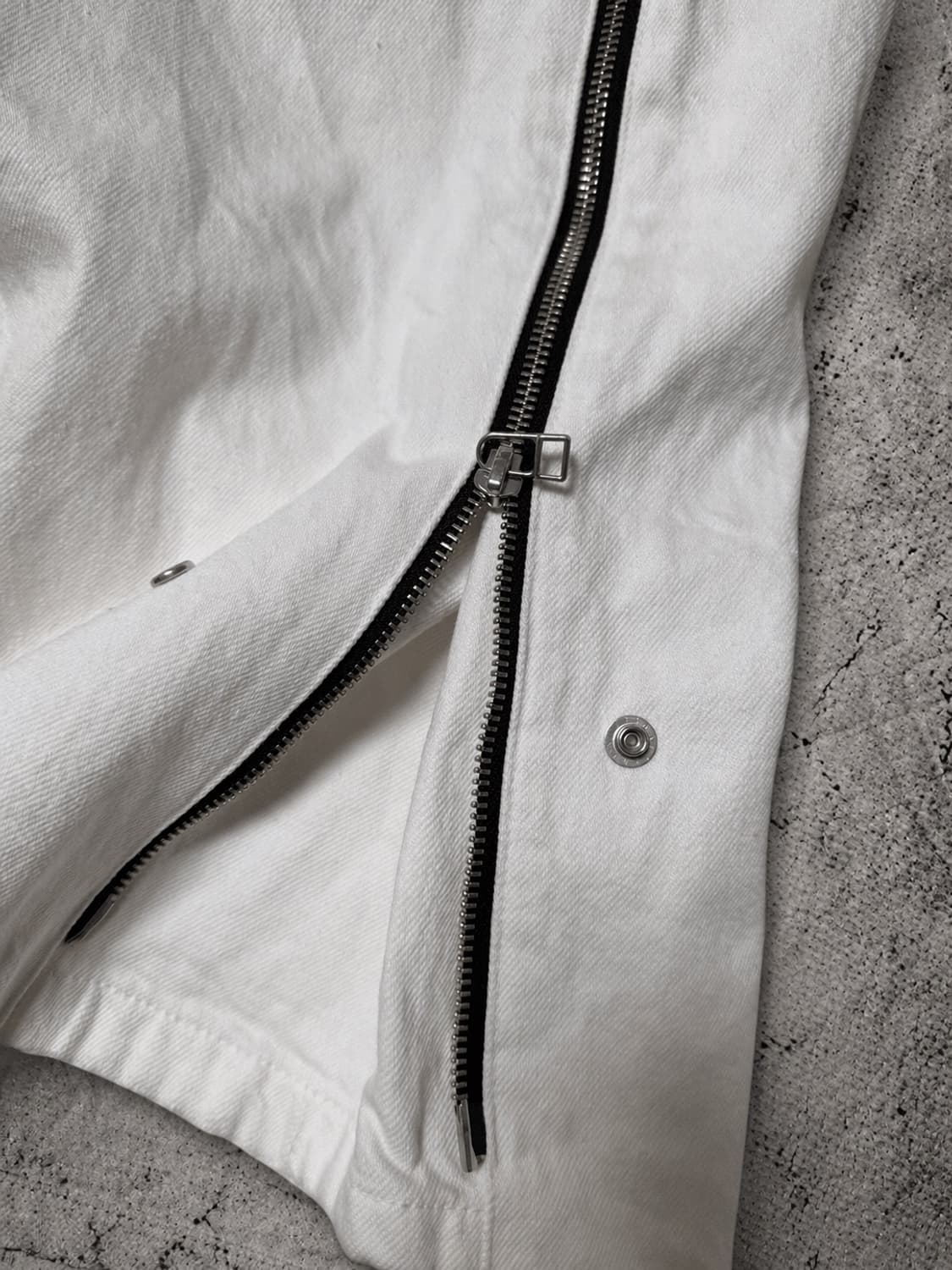 OLDPARK ZIP BAGGY JEANS, WHITE L 상품이미지7